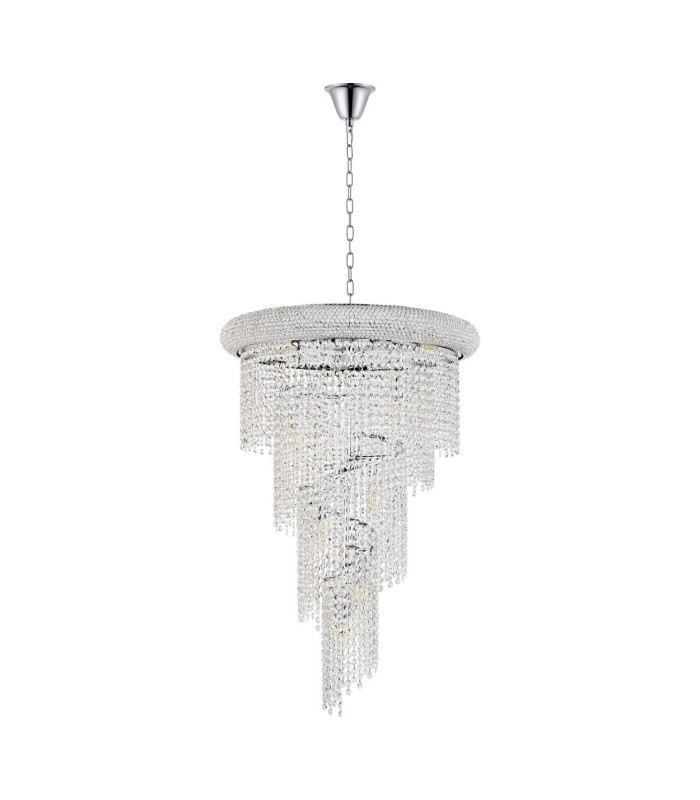Alexandra 60cm Pendant Spiral 14 Light E14 Polished Chrome/Crystal-4