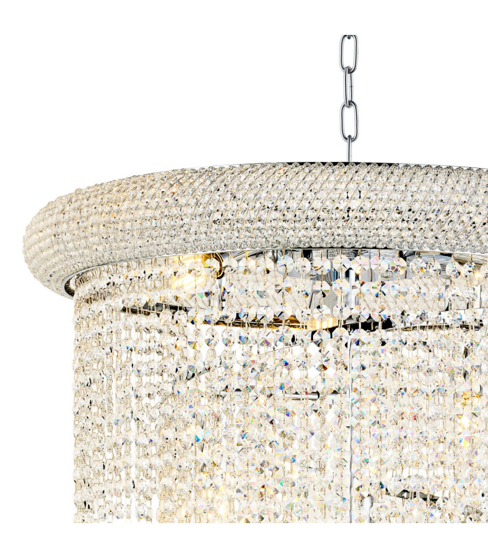 Alexandra 60cm Pendant Spiral 14 Light E14 Polished Chrome/Crystal-6