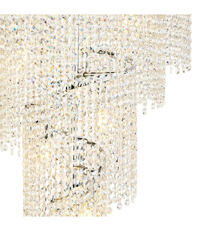 Alexandra 60cm Pendant Spiral 14 Light E14 Polished Chrome/Crystal-7