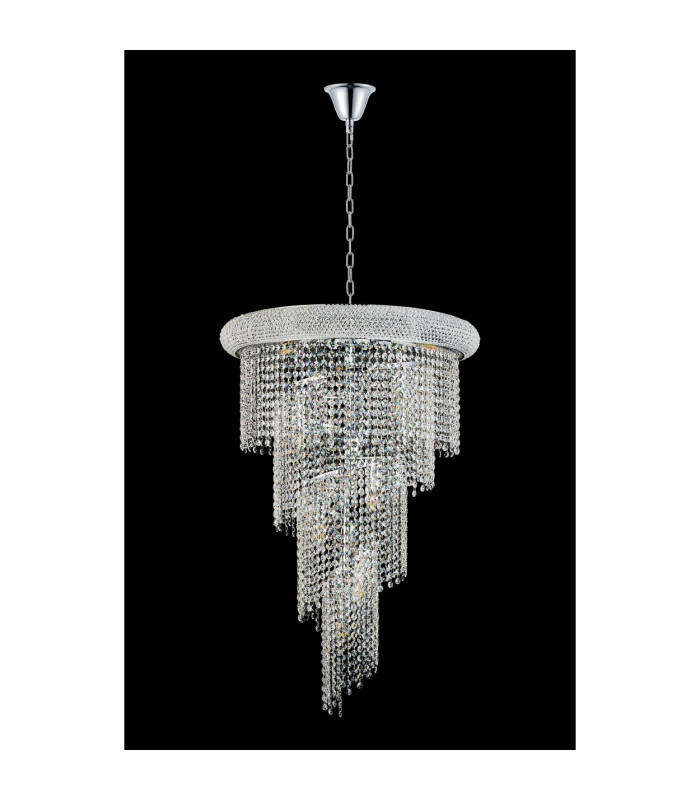Alexandra 60cm Pendant Spiral 14 Light E14 Polished Chrome/Crystal-8