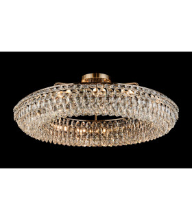 Coniston 95cm Semi Flush Ring Ceiling 15 Light E14 Antique Brass/Crystal Item Weight: 24kg-2