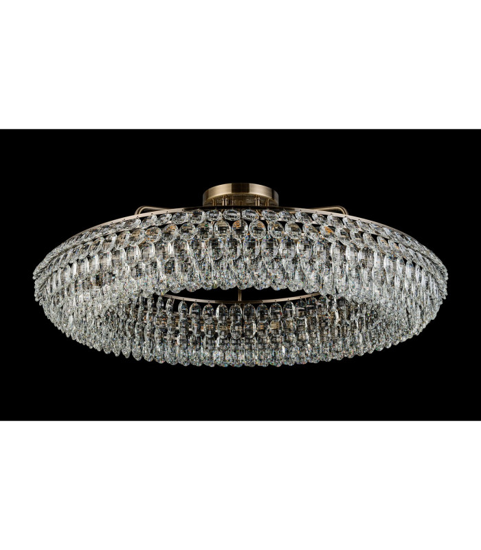 Coniston 95cm Semi Flush Ring Ceiling 15 Light E14 Antique Brass/Crystal Item Weight: 24kg-8