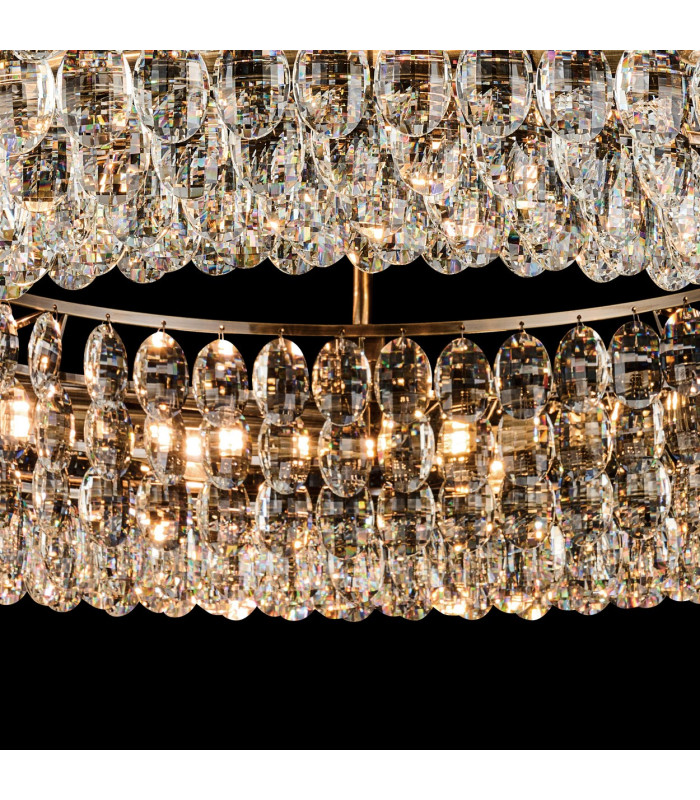 Coniston 95cm Semi Flush Ring Ceiling 15 Light E14 Antique Brass/Crystal Item Weight: 24kg-10