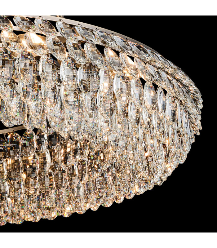 Coniston 95cm Semi Flush Ring Ceiling 15 Light E14 Antique Brass/Crystal Item Weight: 24kg-11