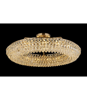 Coniston 95cm Semi Flush Ring Ceiling 15 Light E14 French Gold/Crystal Item Weight: 24kg-2