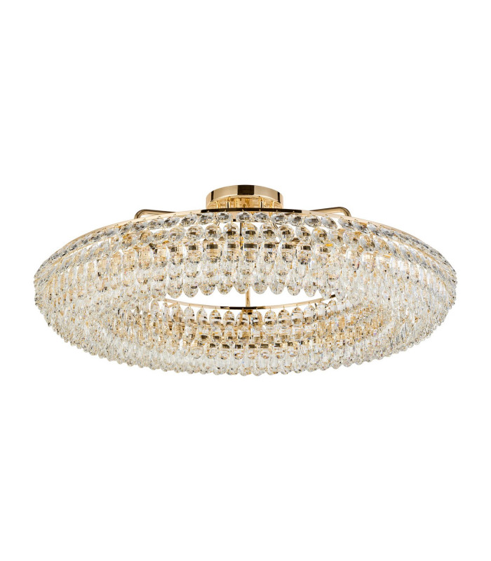 Coniston 95cm Semi Flush Ring Ceiling 15 Light E14 French Gold/Crystal Item Weight: 24kg-4