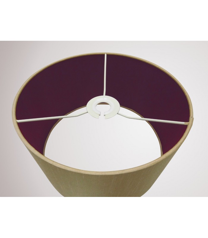 Round Cylinder, 300 x 170mm Dual Faux Silk Fabric Shade, Antique Gold, Ruby - 8