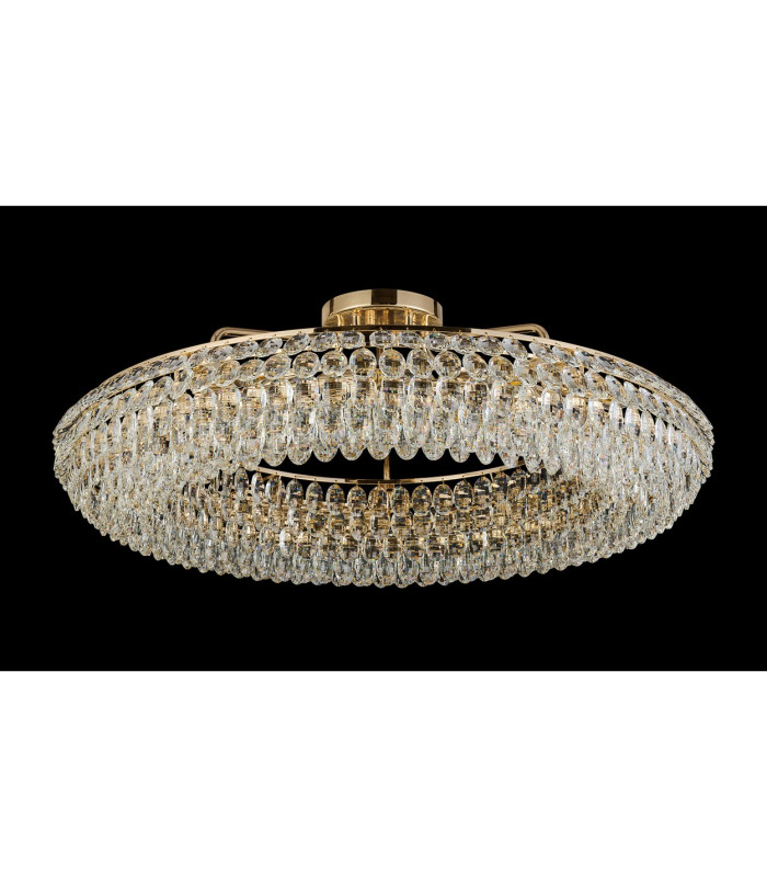 Coniston 95cm Semi Flush Ring Ceiling 15 Light E14 French Gold/Crystal Item Weight: 24kg-8