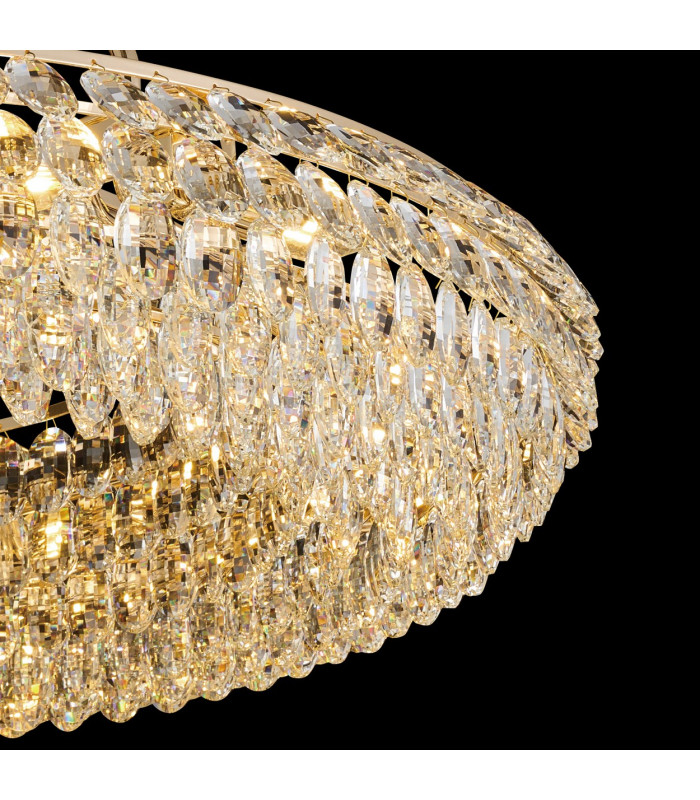 Coniston 95cm Semi Flush Ring Ceiling 15 Light E14 French Gold/Crystal Item Weight: 24kg-11
