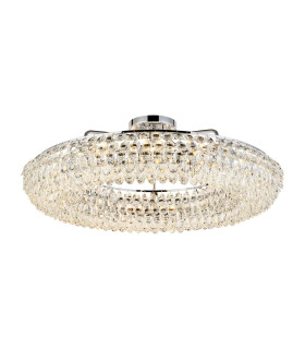 Coniston 95cm Semi Flush Ring Ceiling 15 Light E14 Polished Chrome/Crystal Item Weight: 24kg-1