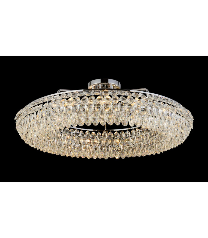 Coniston 95cm Semi Flush Ring Ceiling 15 Light E14 Polished Chrome/Crystal Item Weight: 24kg-2