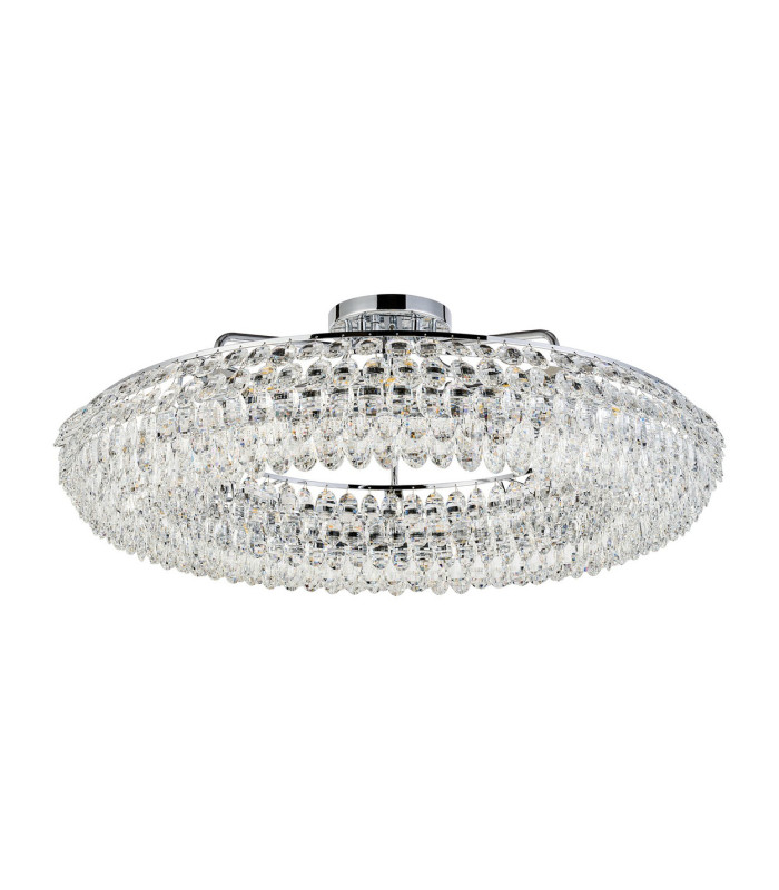 Coniston 95cm Semi Flush Ring Ceiling 15 Light E14 Polished Chrome/Crystal Item Weight: 24kg-4