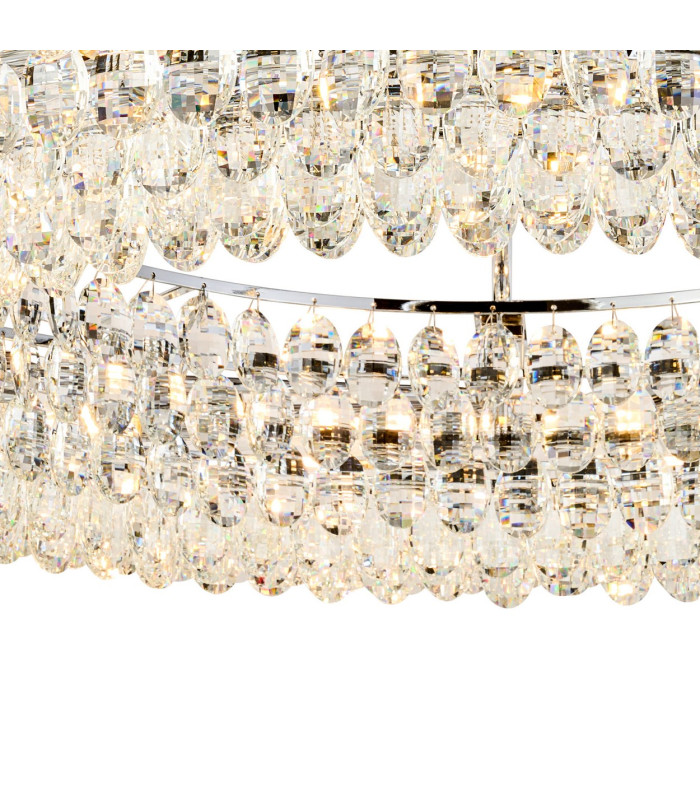 Coniston 95cm Semi Flush Ring Ceiling 15 Light E14 Polished Chrome/Crystal Item Weight: 24kg-6