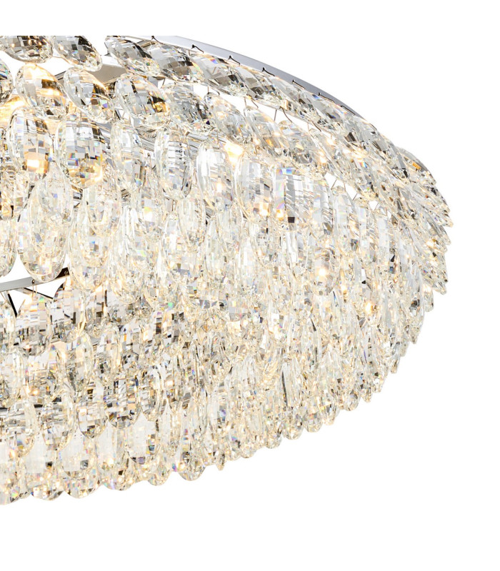 Coniston 95cm Semi Flush Ring Ceiling 15 Light E14 Polished Chrome/Crystal Item Weight: 24kg-7
