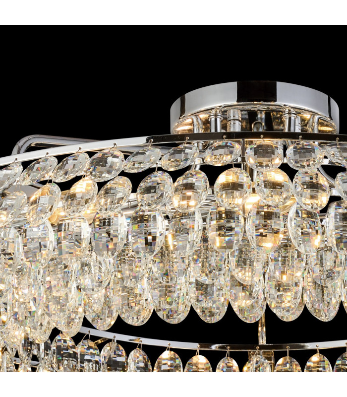 Coniston 95cm Semi Flush Ring Ceiling 15 Light E14 Polished Chrome/Crystal Item Weight: 24kg-9