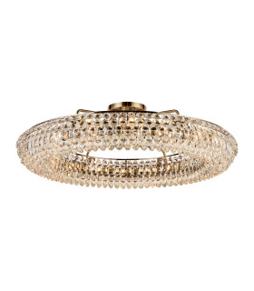 Coniston 1.1m Semi Flush Ring Ceiling 18 Light E14 Antique Brass/Crystal Item Weight: 31kg-1
