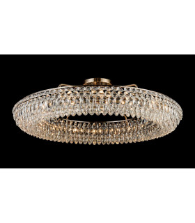 Coniston 1.1m Semi Flush Ring Ceiling 18 Light E14 Antique Brass/Crystal Item Weight: 31kg-2
