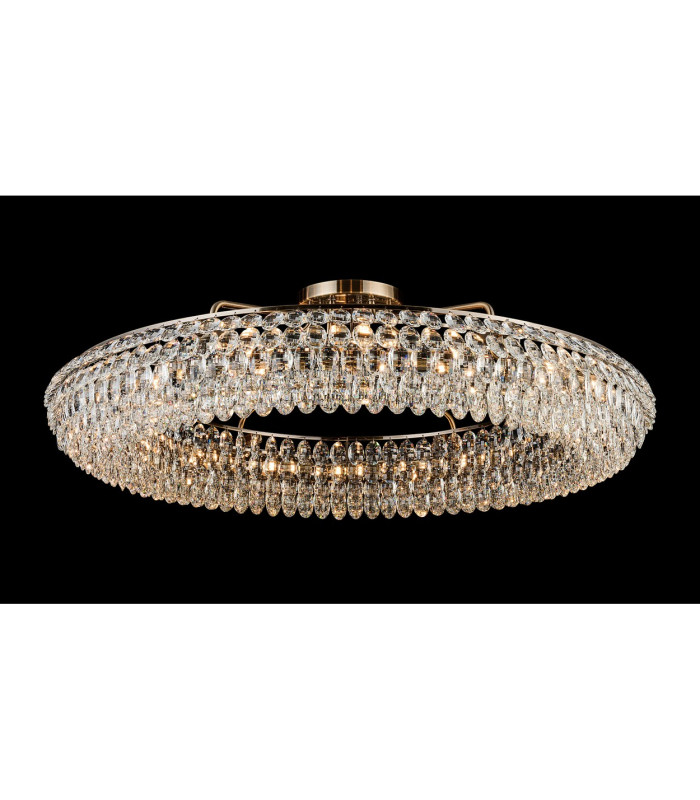 Coniston 1.1m Semi Flush Ring Ceiling 18 Light E14 Antique Brass/Crystal Item Weight: 31kg-2