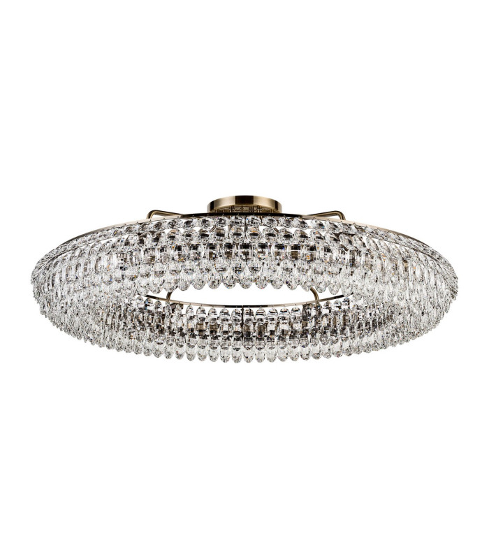 Coniston 1.1m Semi Flush Ring Ceiling 18 Light E14 Antique Brass/Crystal Item Weight: 31kg-4