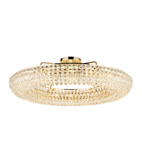 Coniston 1.1m Semi Flush Ring Ceiling 18 Light E14 French Gold/Crystal Item Weight: 31kg-1