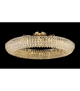 Coniston 1.1m Semi Flush Ring Ceiling 18 Light E14 French Gold/Crystal Item Weight: 31kg-2
