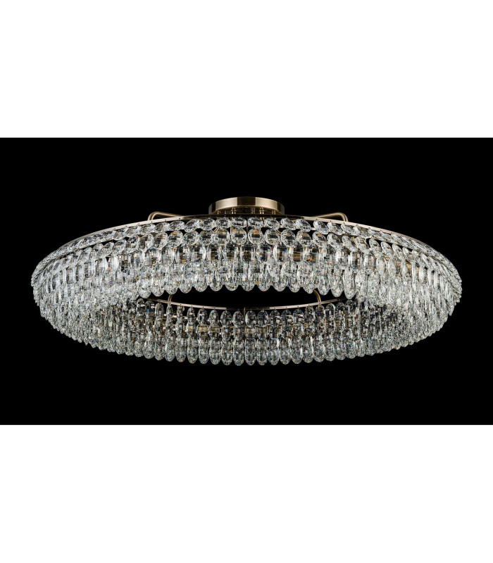 Coniston 1.1m Semi Flush Ring Ceiling 18 Light E14 Antique Brass/Crystal Item Weight: 31kg-8