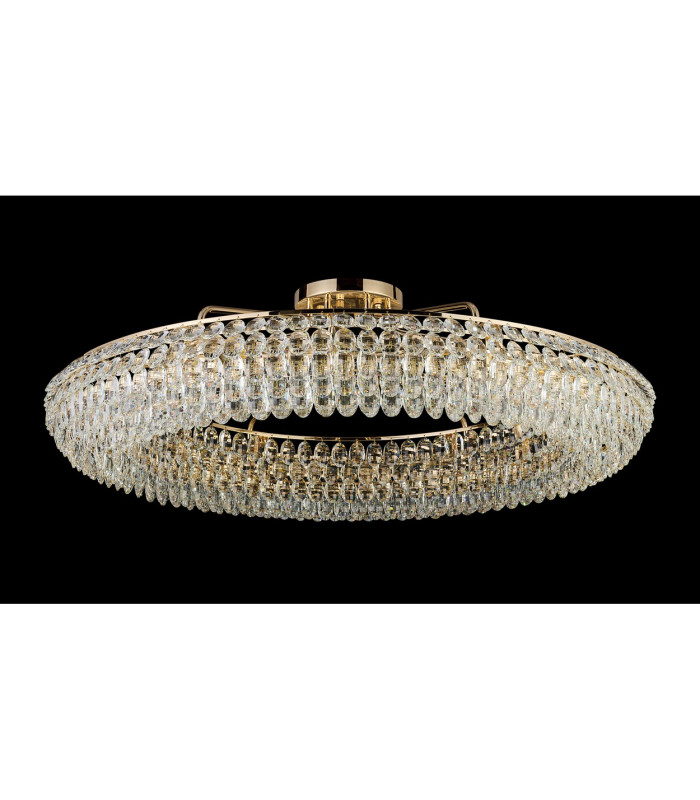 Coniston 1.1m Semi Flush Ring Ceiling 18 Light E14 French Gold/Crystal Item Weight: 31kg-8