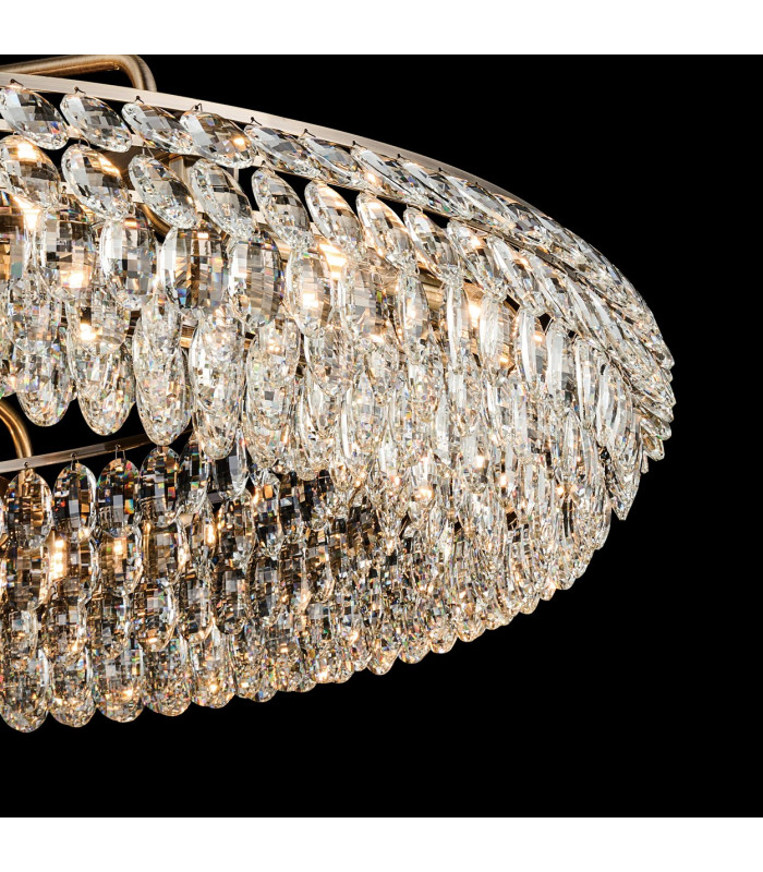 Coniston 1.1m Semi Flush Ring Ceiling 18 Light E14 Antique Brass/Crystal Item Weight: 31kg-11