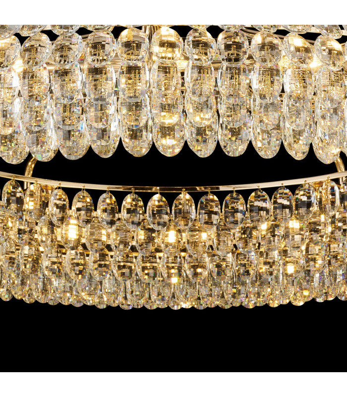 Coniston 1.1m Semi Flush Ring Ceiling 18 Light E14 French Gold/Crystal Item Weight: 31kg-10