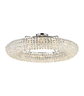 Coniston 1.1m Semi Flush Ring Ceiling 18 Light E14 Polished Chrome/Crystal Item Weight: 31kg-1