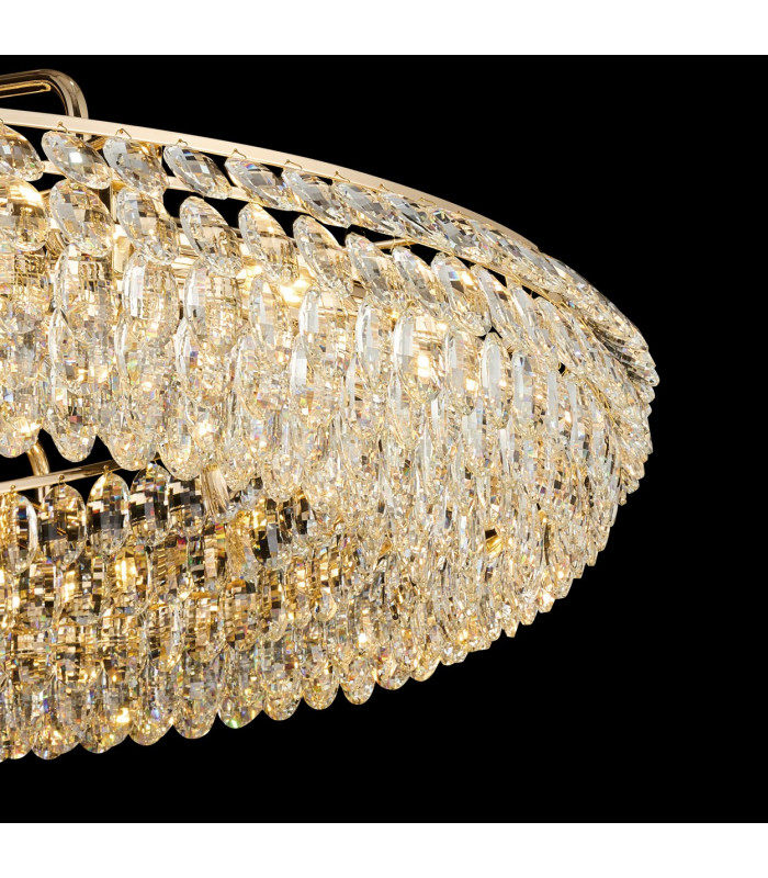 Coniston 1.1m Semi Flush Ring Ceiling 18 Light E14 French Gold/Crystal Item Weight: 31kg-11