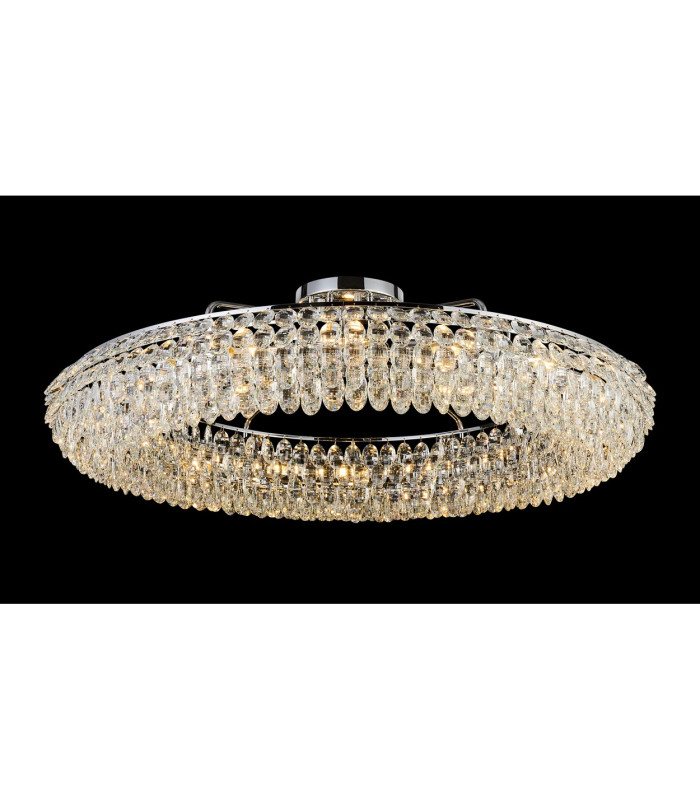 Coniston 1.1m Semi Flush Ring Ceiling 18 Light E14 Polished Chrome/Crystal Item Weight: 31kg-2