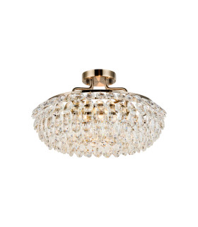 Coniston 48cm Semi Flush Ring Ceiling 4 Light E14 Antique Brass/Crystal-1