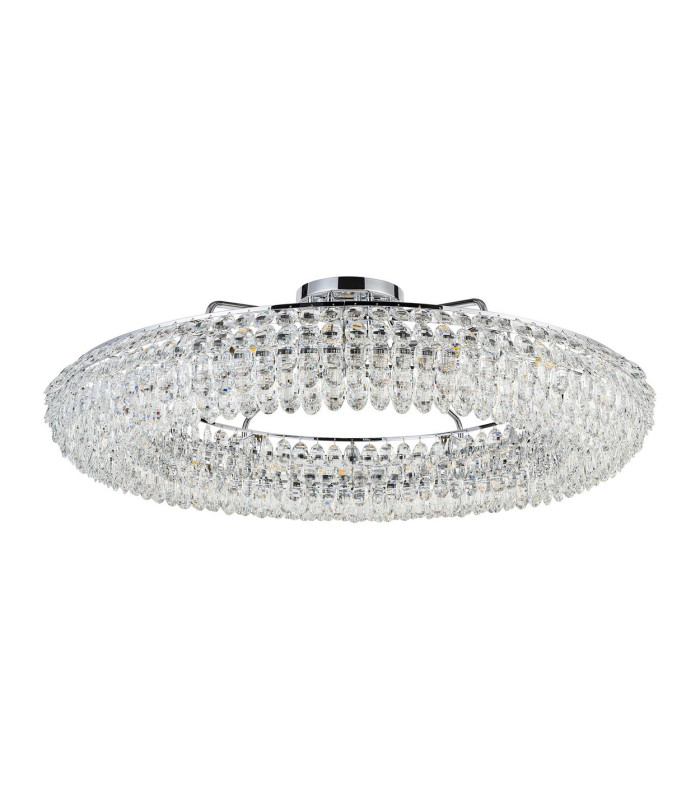 Coniston 1.1m Semi Flush Ring Ceiling 18 Light E14 Polished Chrome/Crystal Item Weight: 31kg-4