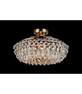 Coniston 48cm Semi Flush Ring Ceiling 4 Light E14 Antique Brass/Crystal-2