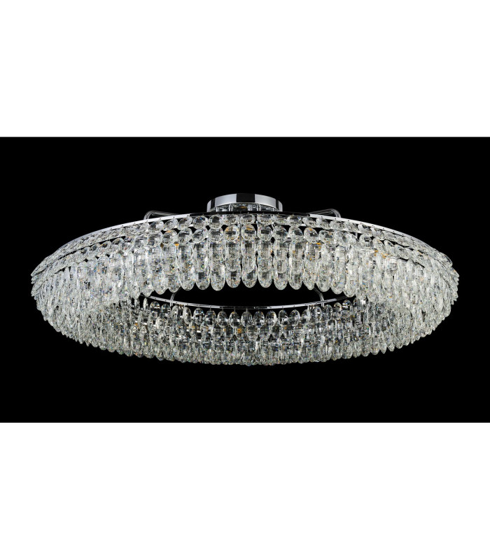 Coniston 1.1m Semi Flush Ring Ceiling 18 Light E14 Polished Chrome/Crystal Item Weight: 31kg-8