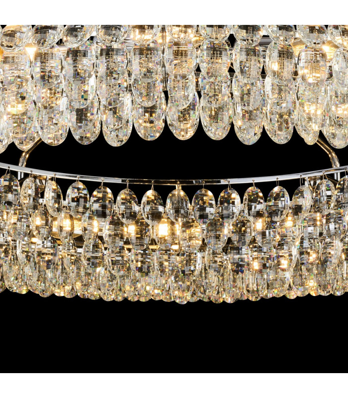 Coniston 1.1m Semi Flush Ring Ceiling 18 Light E14 Polished Chrome/Crystal Item Weight: 31kg-10