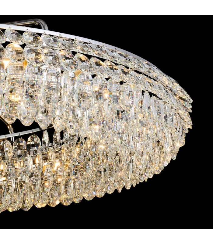 Coniston 1.1m Semi Flush Ring Ceiling 18 Light E14 Polished Chrome/Crystal Item Weight: 31kg-11