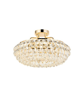 Coniston 48cm Semi Flush Ring Ceiling 4 Light E14 French Gold/Crystal-1