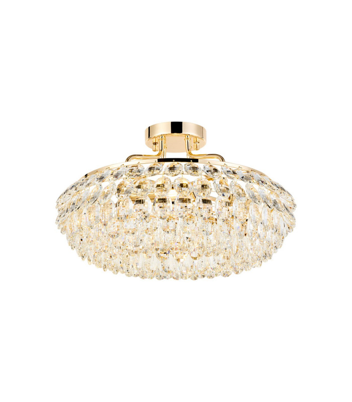 Coniston 48cm Semi Flush Ring Ceiling 4 Light E14 French Gold/Crystal-1