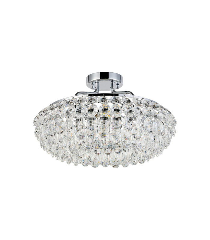 Coniston 48cm Semi Flush Ring Ceiling 4 Light E14 Polished Chrome/Crystal-4