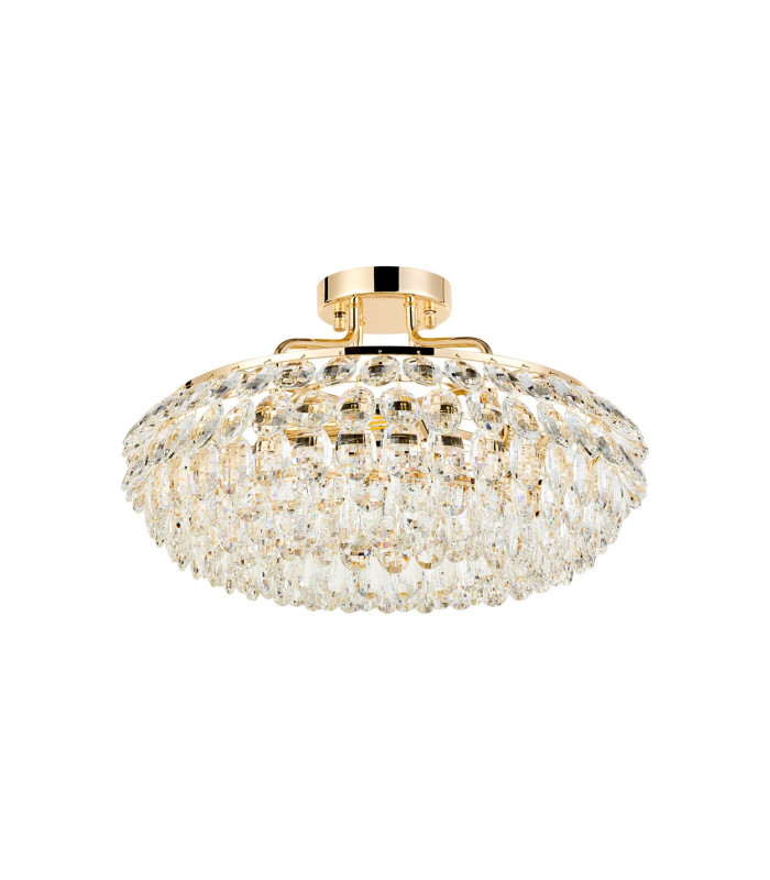 Coniston 48cm Semi Flush Ring Ceiling 4 Light E14 French Gold/Crystal-4