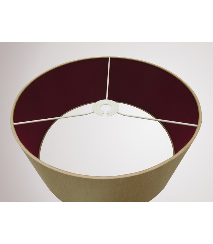 Round Cylinder, 400 x 180mm Dual Faux Silk Fabric Shade, Antique Gold, Ruby - 8