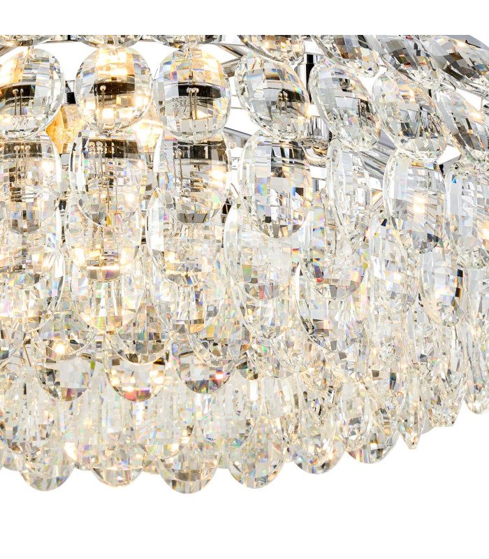 Coniston 48cm Semi Flush Ring Ceiling 4 Light E14 Polished Chrome/Crystal-6