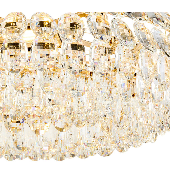 Coniston 48cm Semi Flush Ring Ceiling 4 Light E14 French Gold/Crystal-6