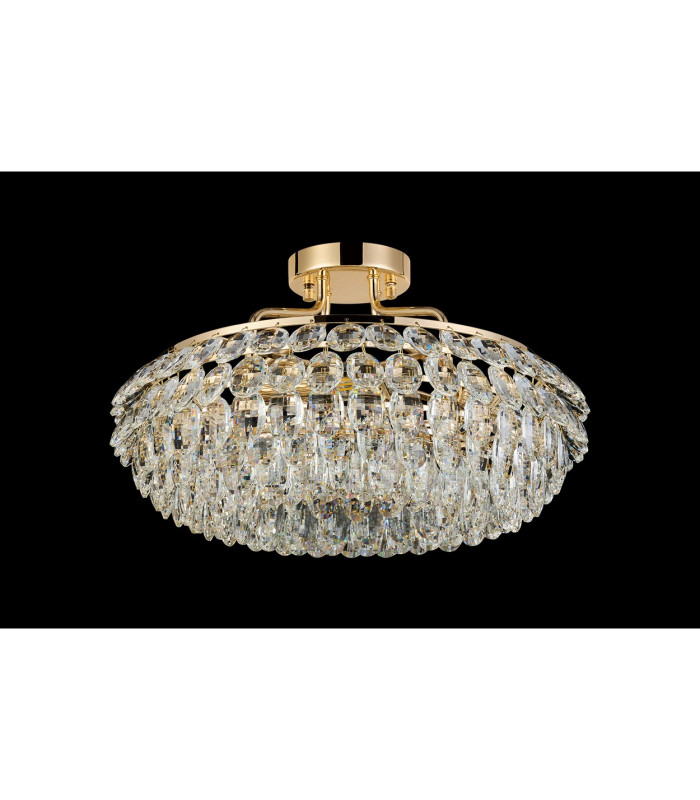 Coniston 48cm Semi Flush Ring Ceiling 4 Light E14 French Gold/Crystal-7