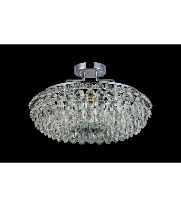 Coniston 48cm Semi Flush Ring Ceiling 4 Light E14 Polished Chrome/Crystal-8