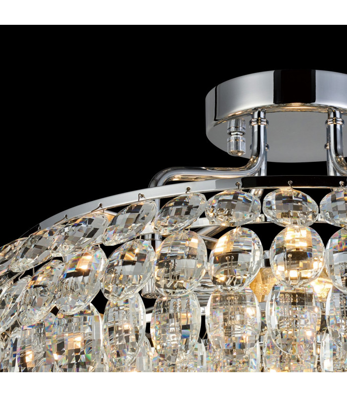 Coniston 48cm Semi Flush Ring Ceiling 4 Light E14 Polished Chrome/Crystal-9