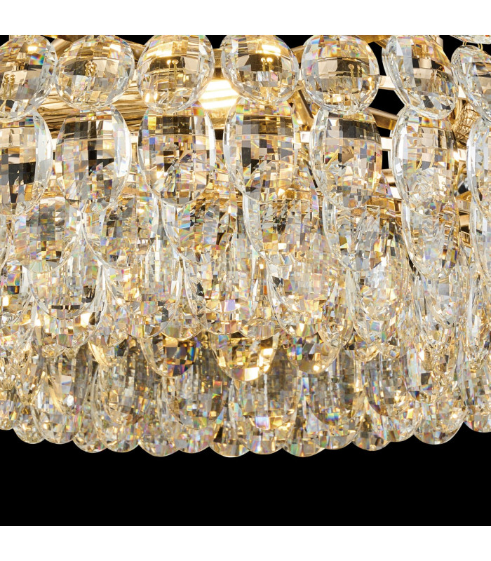 Coniston 48cm Semi Flush Ring Ceiling 4 Light E14 French Gold/Crystal-9