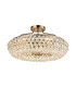 Coniston 60cm Semi Flush Ring Ceiling 6 Light E14 Antique Brass/Crystal-1